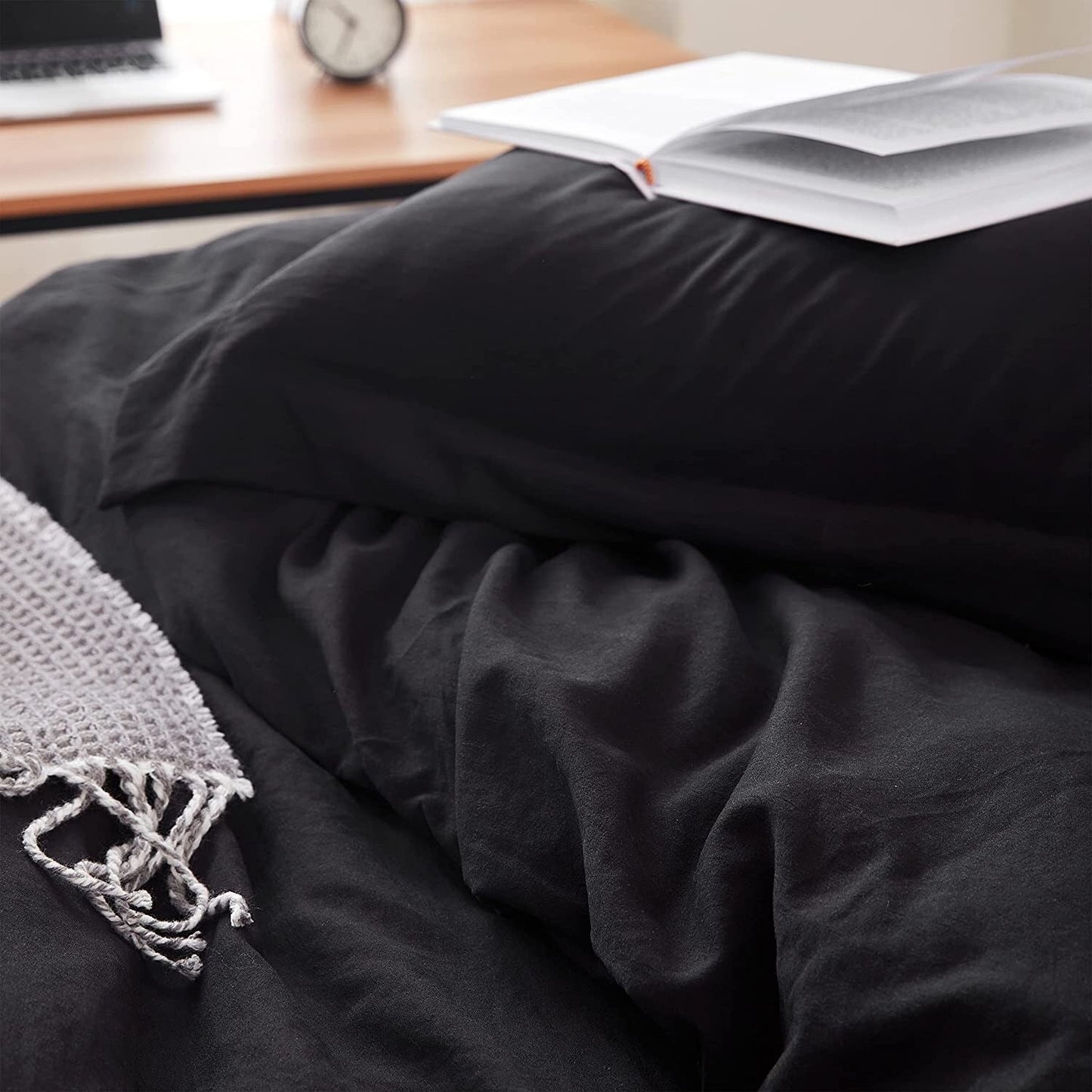 Natural Loft King Solid Duvet Cover Set