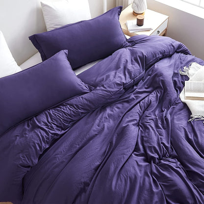 Natural Loft King Solid Duvet Cover Set