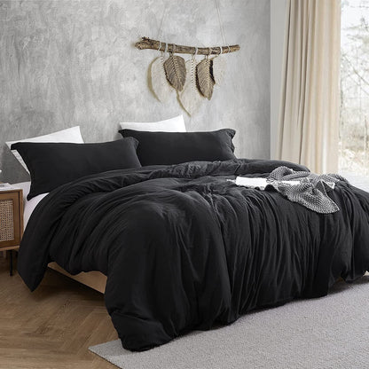 Natural Loft King Solid Duvet Cover Set