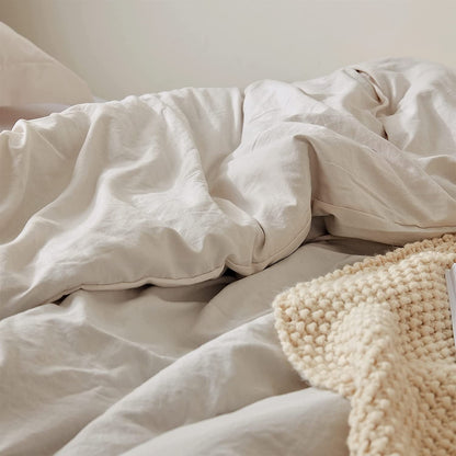 Natural Loft King Solid Duvet Cover Set