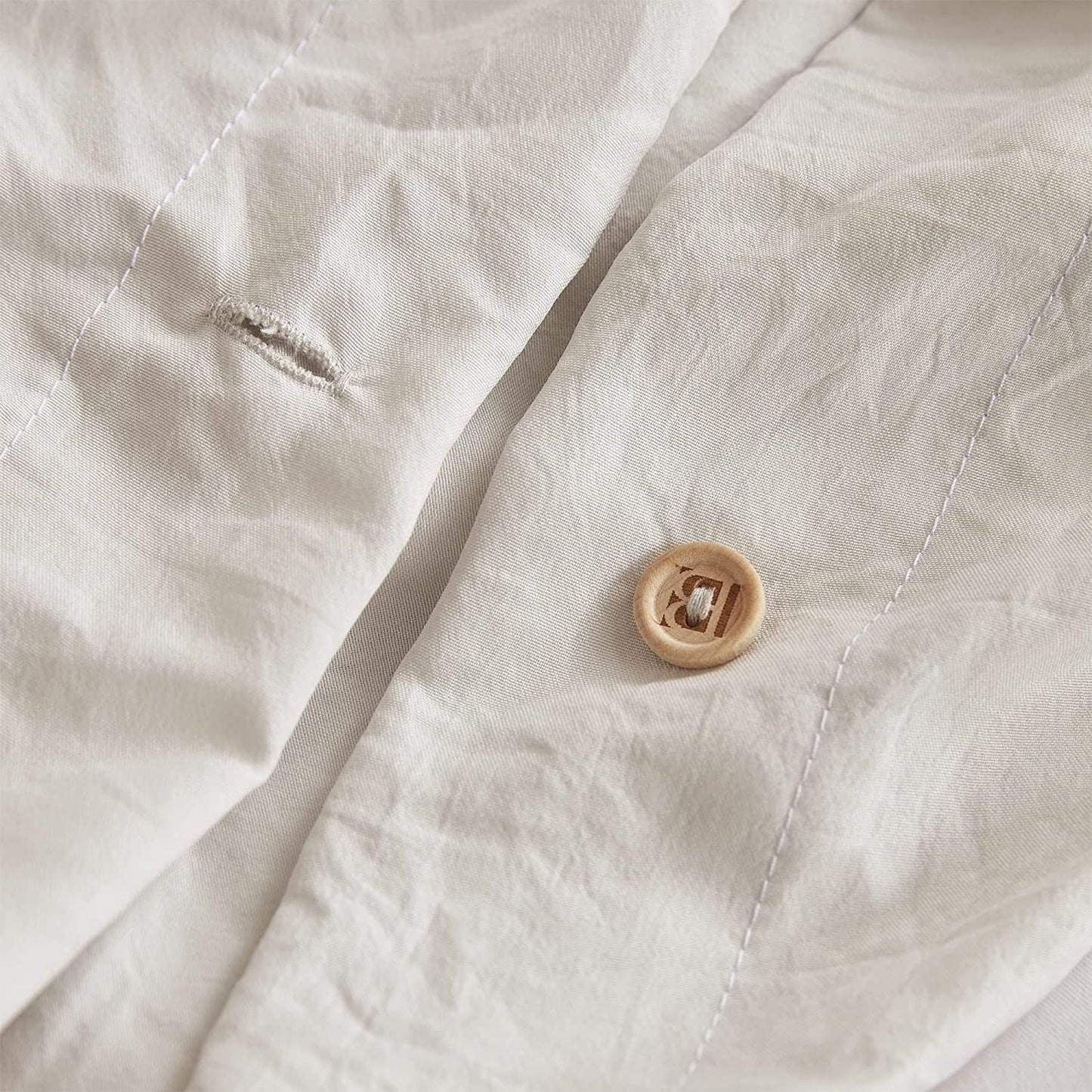 Natural Loft King Solid Duvet Cover Set