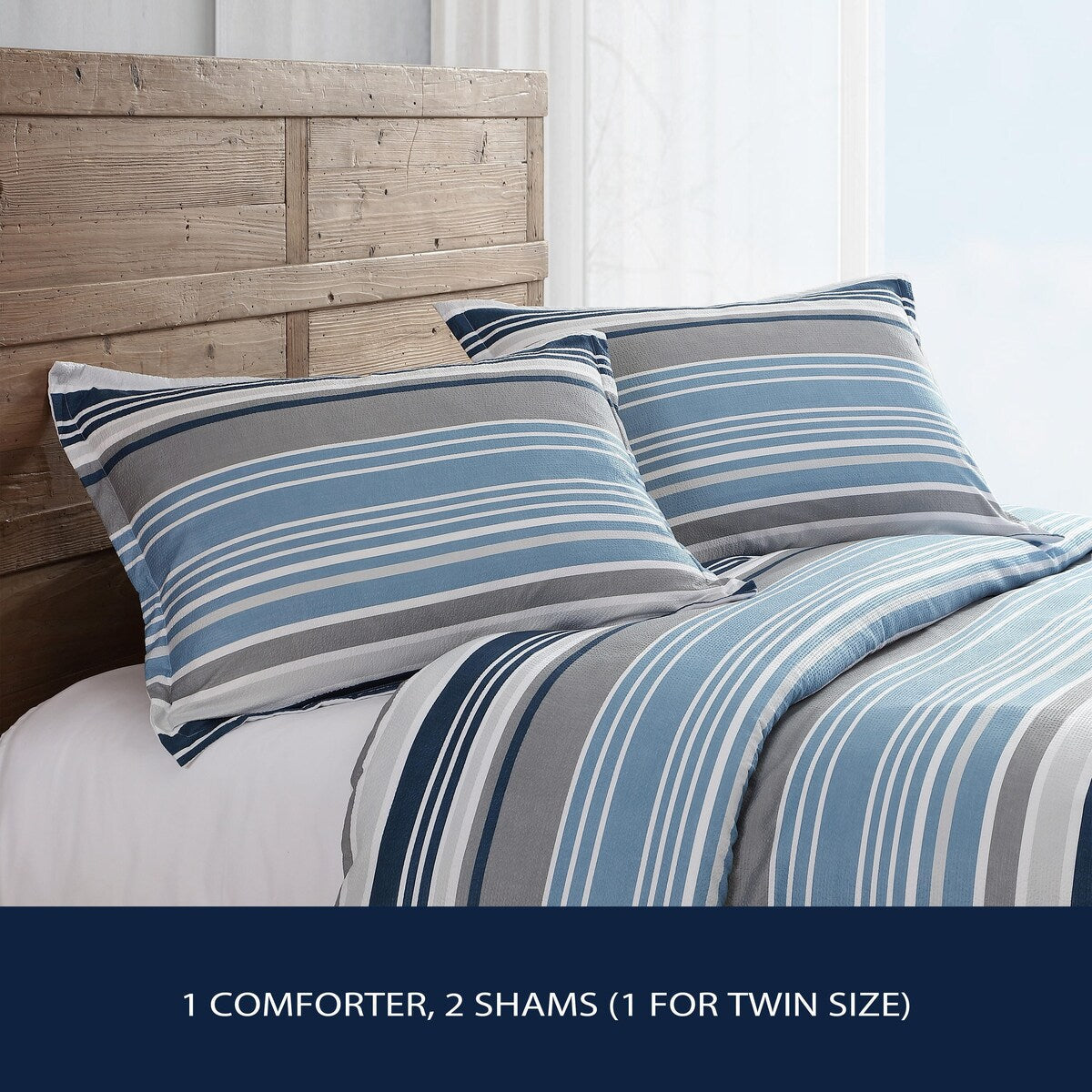 Nautica Bradlee Blue Reversible Comforter Set