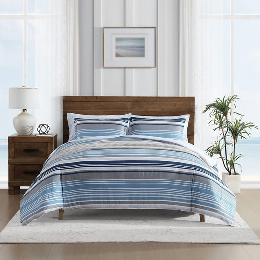 Nautica Bradlee Blue Reversible Comforter Set