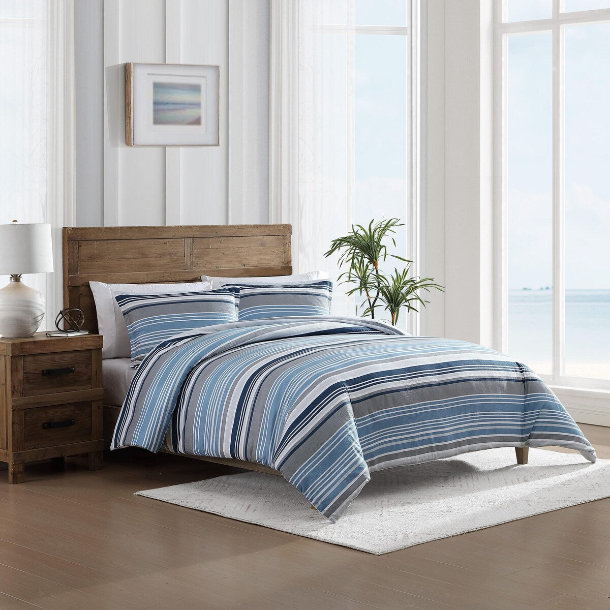 Nautica Bradlee Blue Reversible Comforter Set