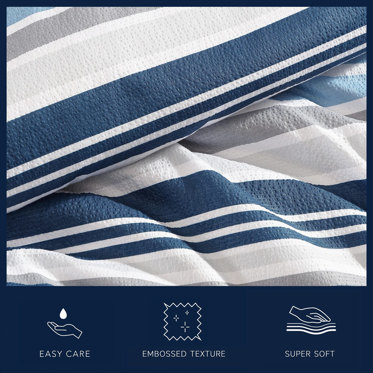 Nautica Bradlee Blue Reversible Comforter Set