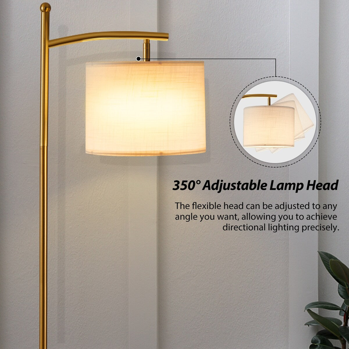 Netin 66 Dimmable LED Arched Floor Lamp with Remote - N/A