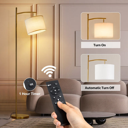 Netin 66 Dimmable LED Arched Floor Lamp with Remote - N/A