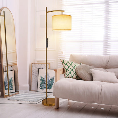 Netin 66 Dimmable LED Arched Floor Lamp with Remote - N/A