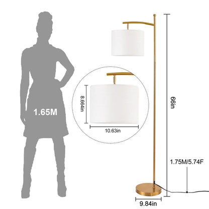 Netin 66 Dimmable LED Arched Floor Lamp with Remote - N/A