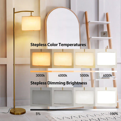 Netin 66 Dimmable LED Arched Floor Lamp with Remote - N/A