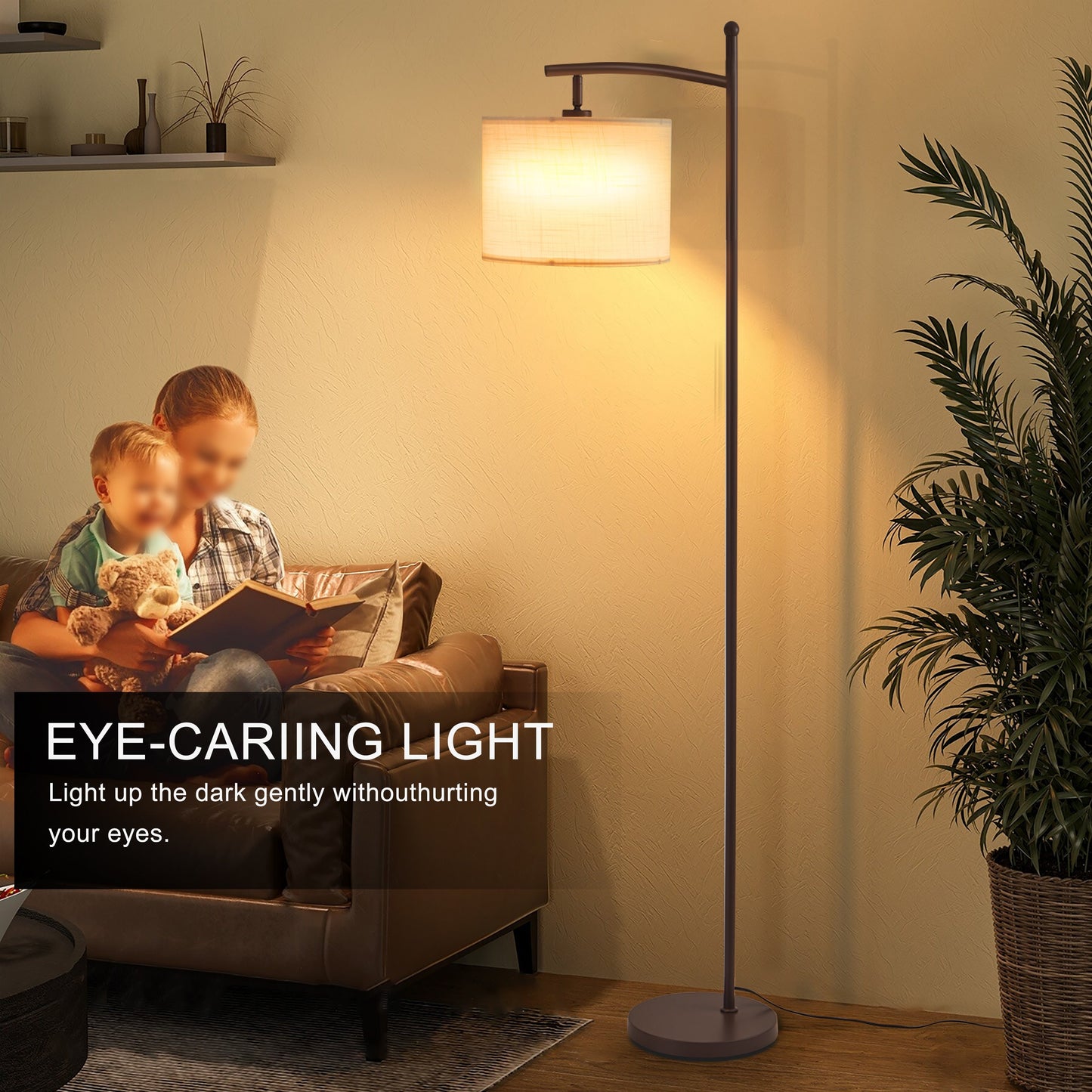 Netin 66 Arched Floor Lamp with Remote and Able to Rotate Lamp Shade