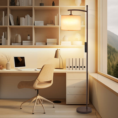 Netin 66 Arched Floor Lamp with Remote and Able to Rotate Lamp Shade