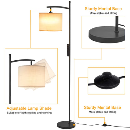 Netin 66 Arched Floor Lamp with Remote and Able to Rotate Lamp Shade