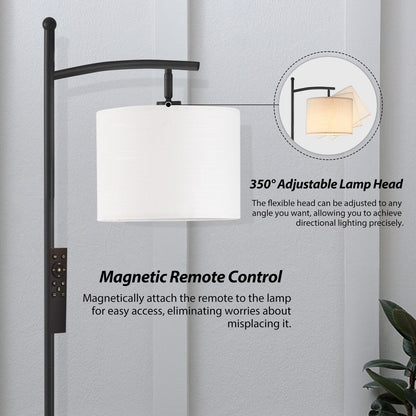 Netin 66 Dimmable LED Arched Floor Lamp with Remote - N/A