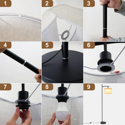 Netin 66 Dimmable LED Arched Floor Lamp with Remote - N/A