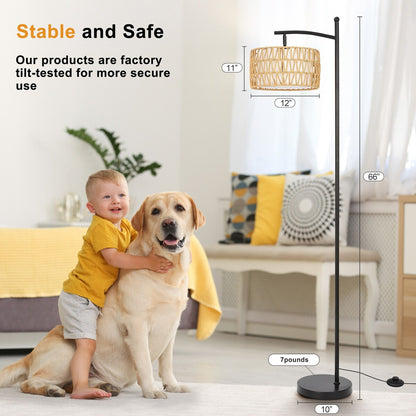 Netin 66 Dimmable LED Arched Floor Lamp with Remote - N/A