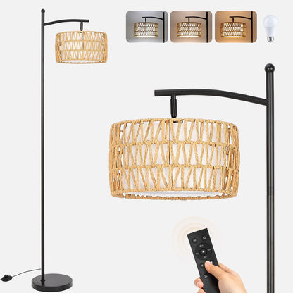 Netin 66 Dimmable LED Arched Floor Lamp with Remote - N/A