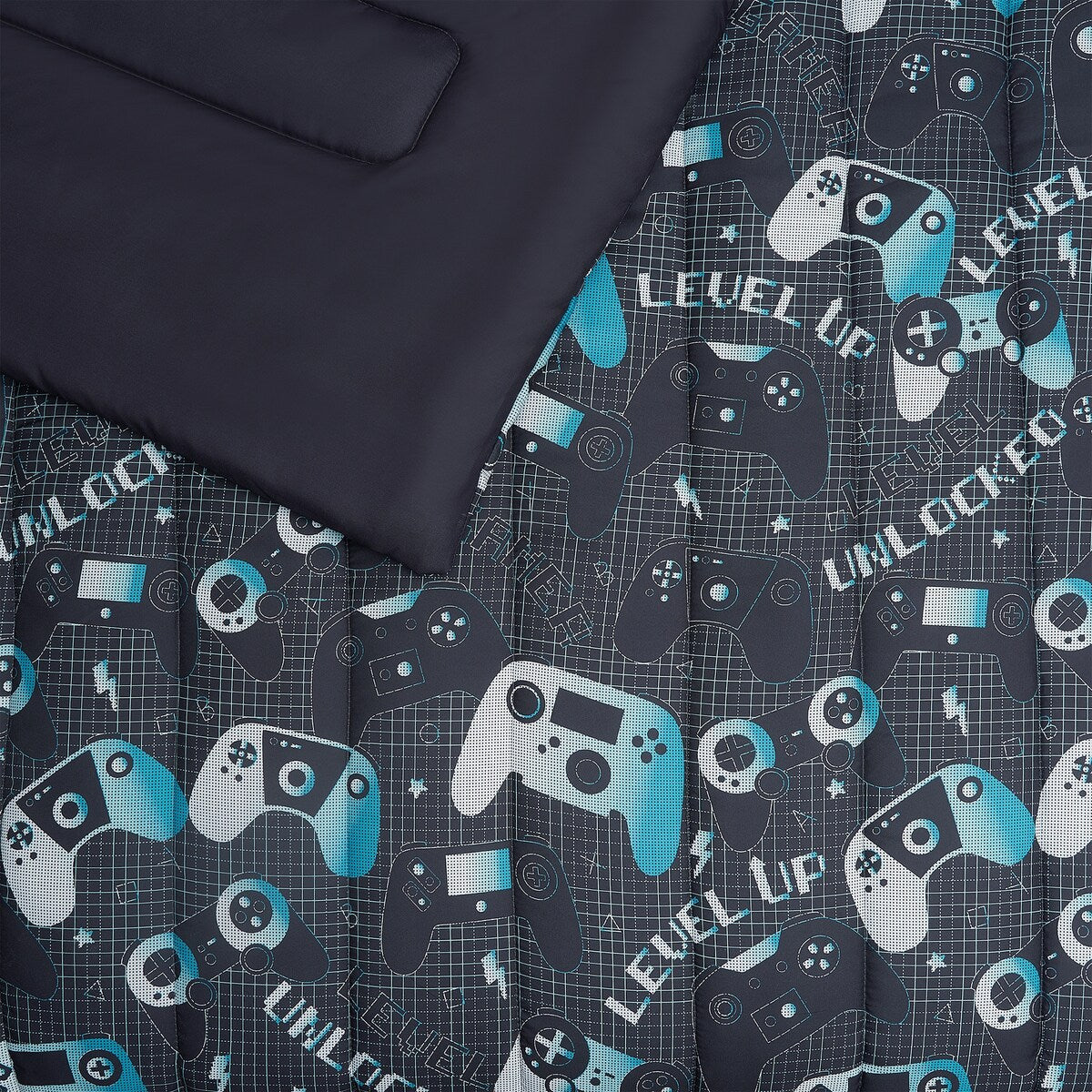 ALEX + BELLA Next Level Dark Grey/Blue Microfiber Comforter Set