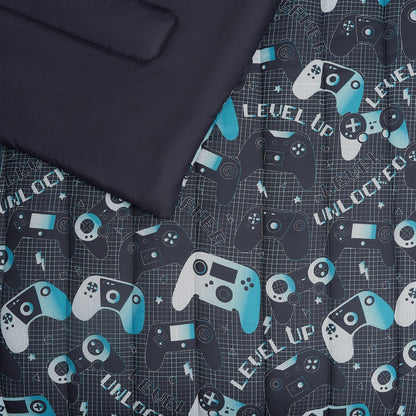 ALEX + BELLA Next Level Dark Grey/Blue Microfiber Comforter Set