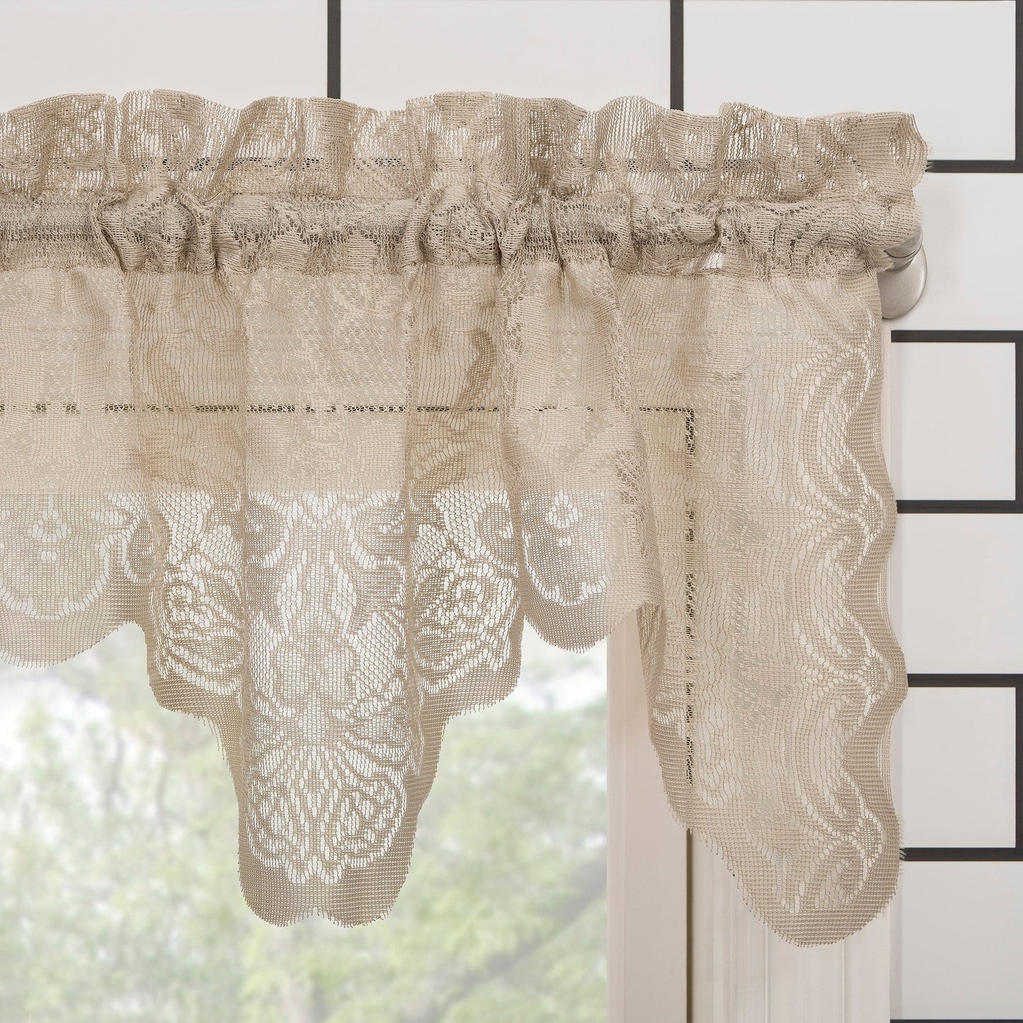 No. 918 Alison Sheer Lace Kitchen Curtain Valance
