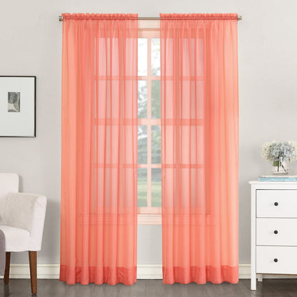 No. 918 Emily Voile Sheer Rod Pocket 1-Piece Curtain Panel, Single Panel