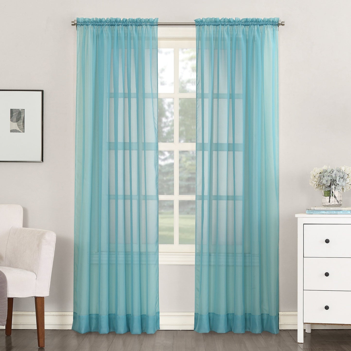No. 918 Emily Voile Sheer Rod Pocket 1-Piece Curtain Panel, Single Panel