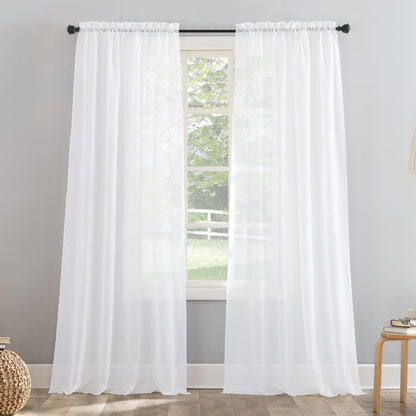 No. 918 Erica Crushed Voile Sheer Rod Pocket 1-Piece Curtain Panel, Single Panel