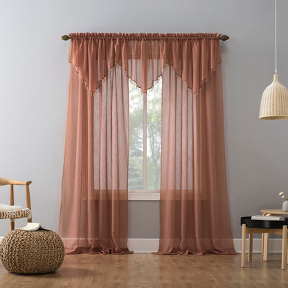 No. 918 Erica Crushed Voile Sheer Rod Pocket 1-Piece Curtain Panel, Single Panel