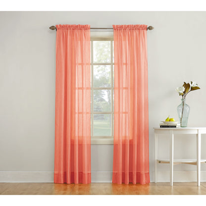 No. 918 Erica Crushed Voile Sheer Rod Pocket 1-Piece Curtain Panel, Single Panel