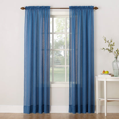 No. 918 Erica Crushed Voile Sheer Rod Pocket 1-Piece Curtain Panel, Single Panel
