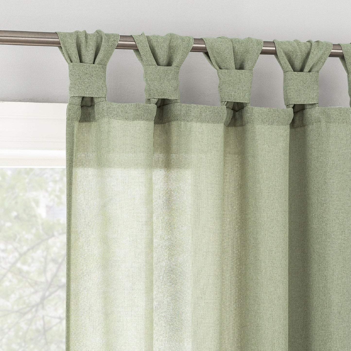 No. 918 Hathaway Twist Tab Semi-Sheer Tab Top Curtain Panel, Single Panel
