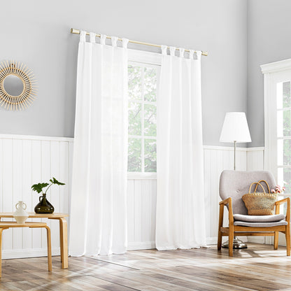 No. 918 Hathaway Twist Tab Semi-Sheer Tab Top Curtain Panel, Single Panel