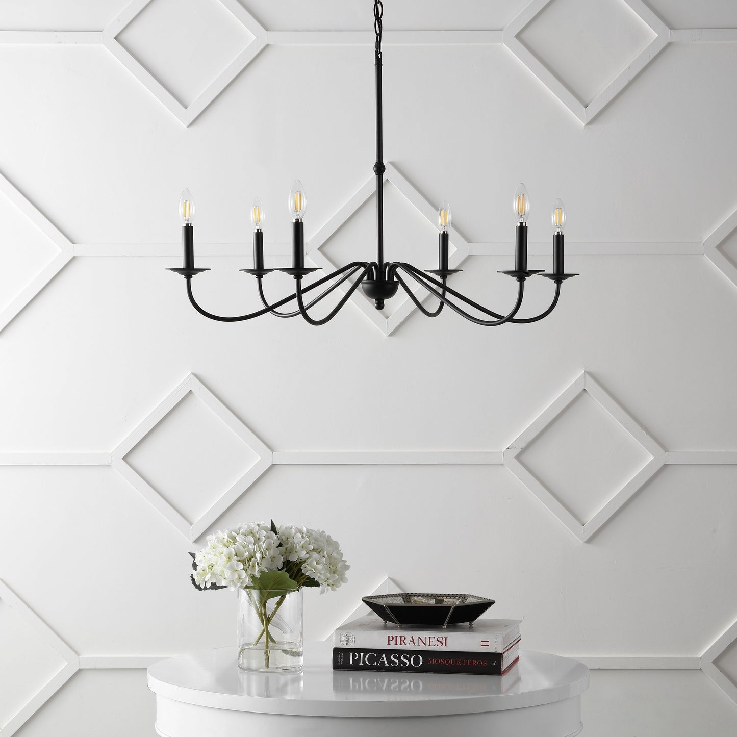 34.75 6-Light Iron LED Chandelier, by JONATHAN Y