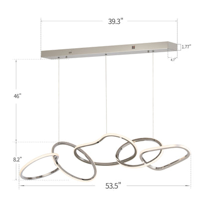 Nordic Luxury Interlocked Stainless Steel LED Chandelier Dining Room Ceiling Light