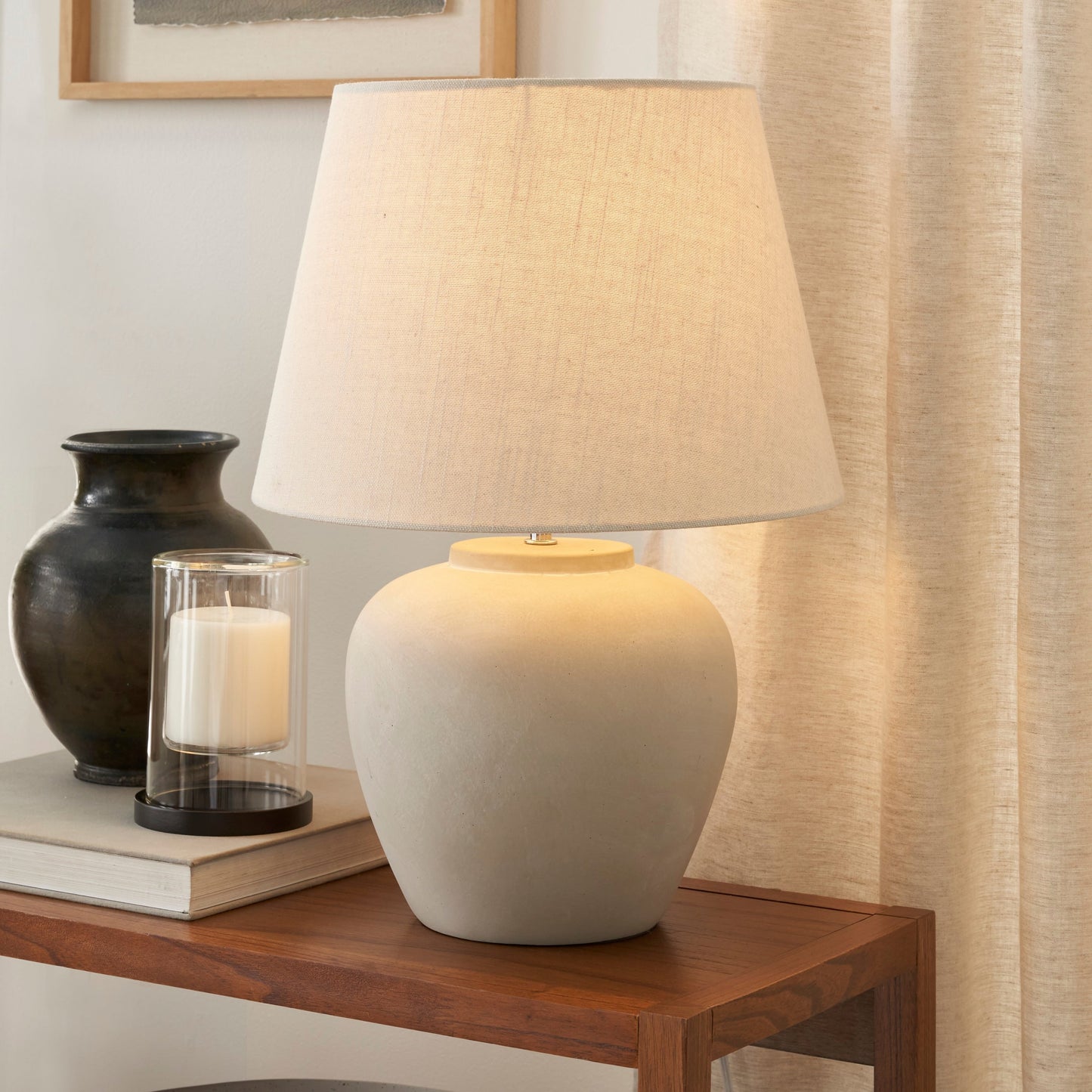 Nourison 20 Rustic Ceramic Pot Table Lamp