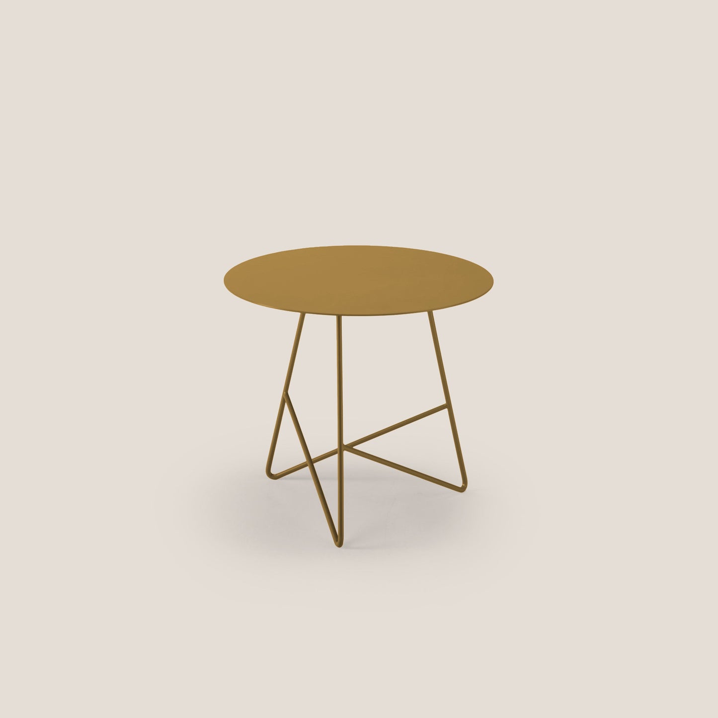 Ermione tavolino rotondo da salotto in metallo h44 oro