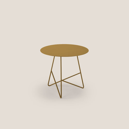 Ermione tavolino rotondo da salotto in metallo h44 oro