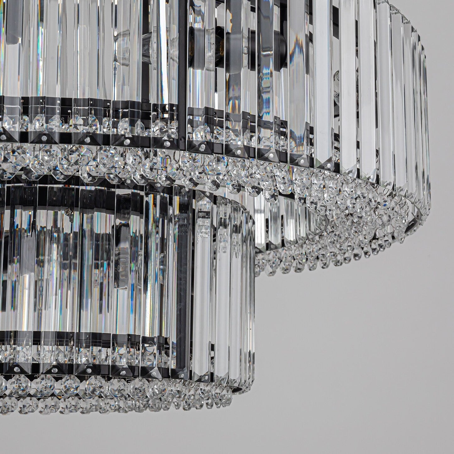 OYIPRO 6/8/12-Light Modern Round Crystal Chandelier Drum Shape Pendant Light for Kitchen Island