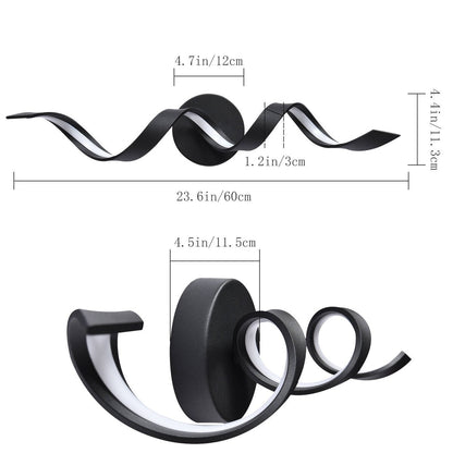 Modern Spiral Design LED Bathroom Vanity Light Dimmable Wall Light