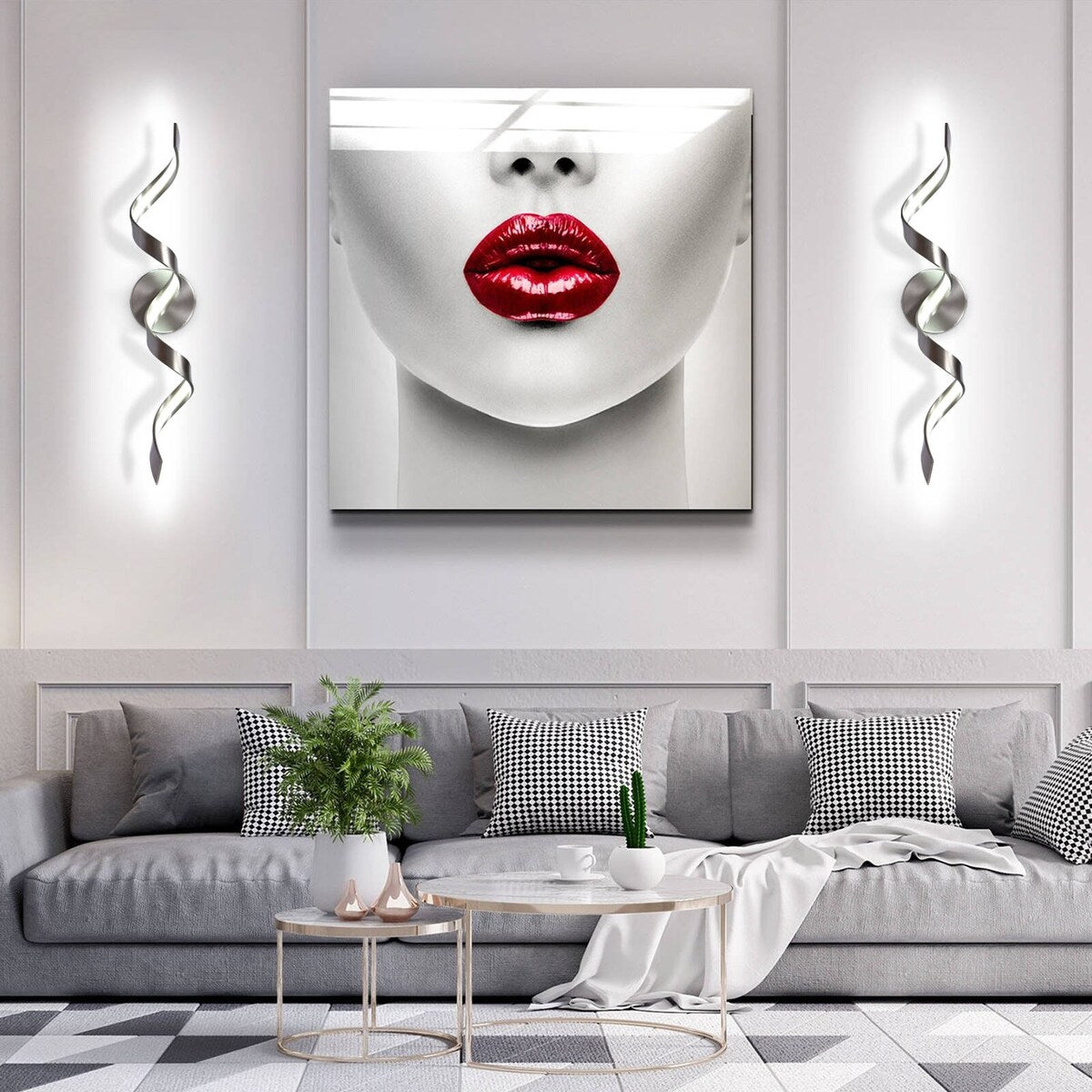 Modern Spiral Design LED Bathroom Vanity Light Dimmable Wall Light