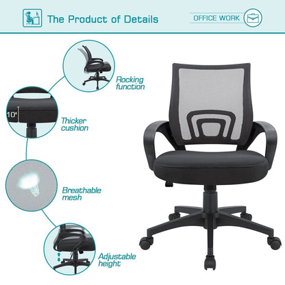 Office Chair Mesh Chair Computer Desk Chair with Armrest