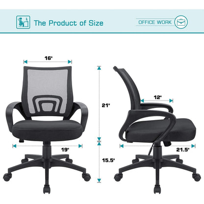 Office Chair Mesh Chair Computer Desk Chair with Armrest