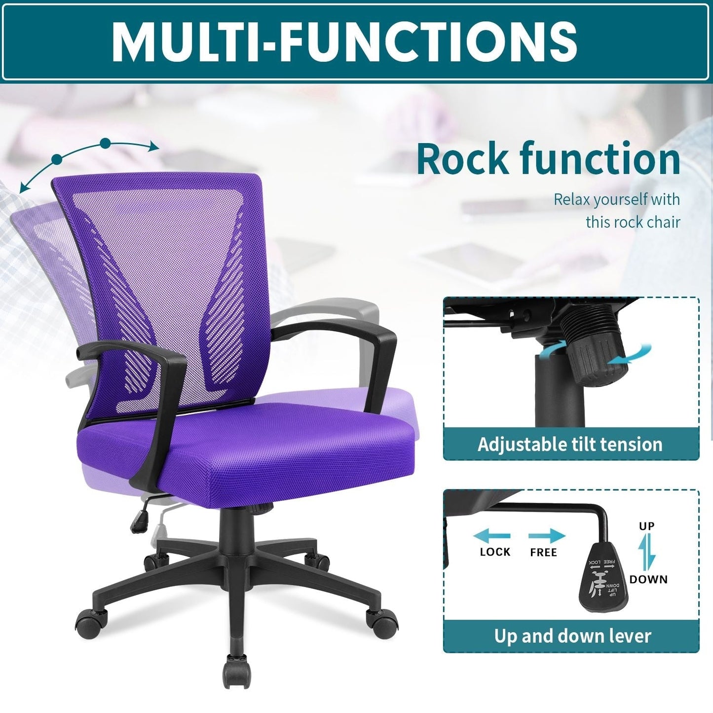 Homall Office Chair Mesh Chair Ergonomic Desk Chair with Lumbar Support