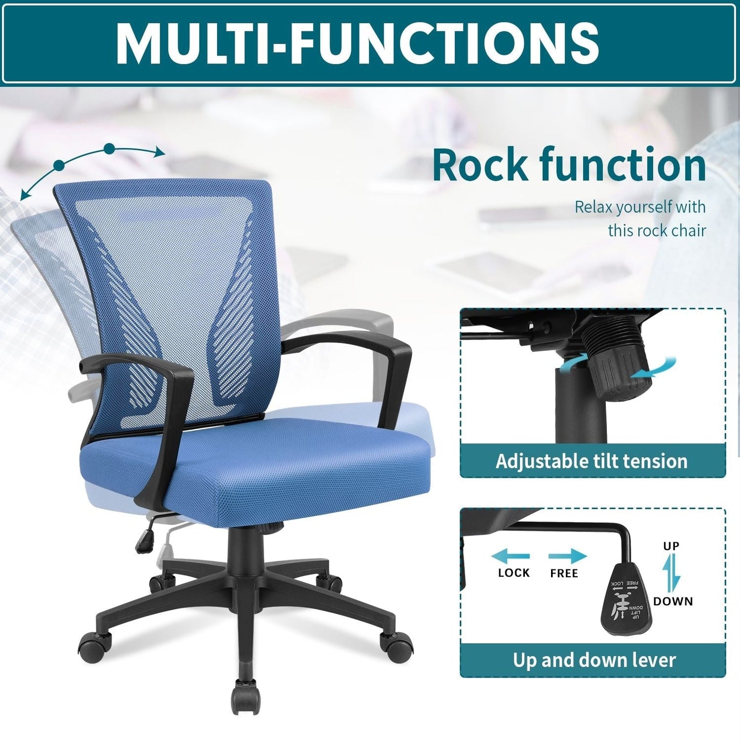 Homall Office Chair Mesh Chair Ergonomic Desk Chair with Lumbar Support