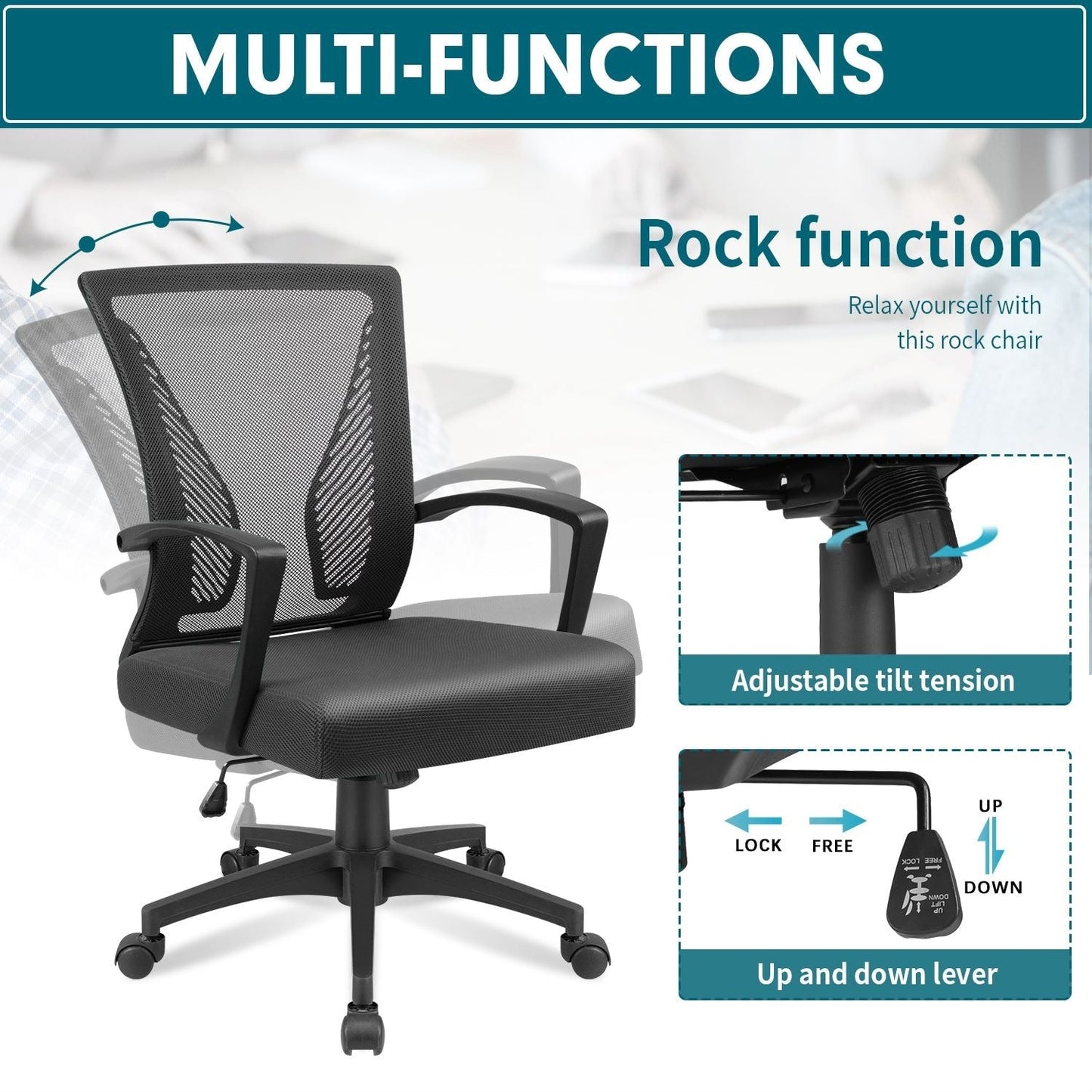 Homall Office Chair Mesh Chair Ergonomic Desk Chair with Lumbar Support