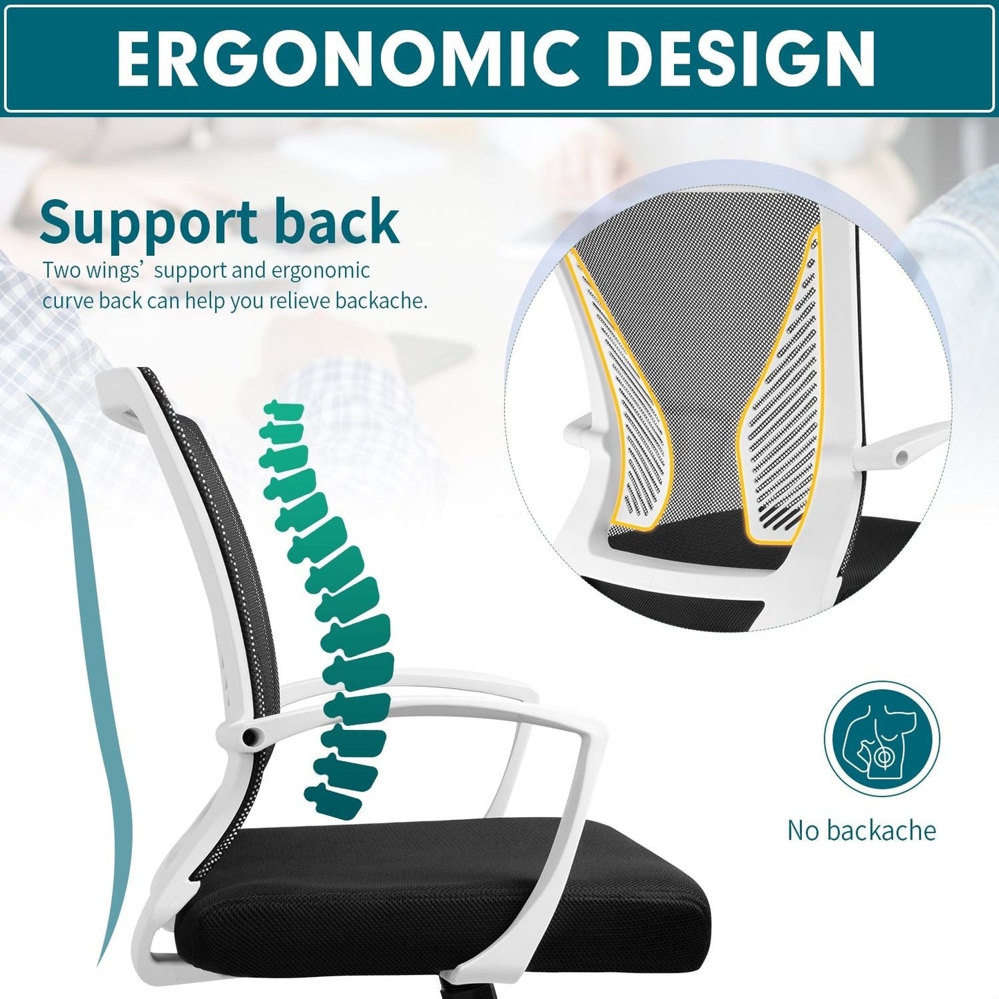 Homall Office Chair Mesh Chair Ergonomic Desk Chair with Lumbar Support