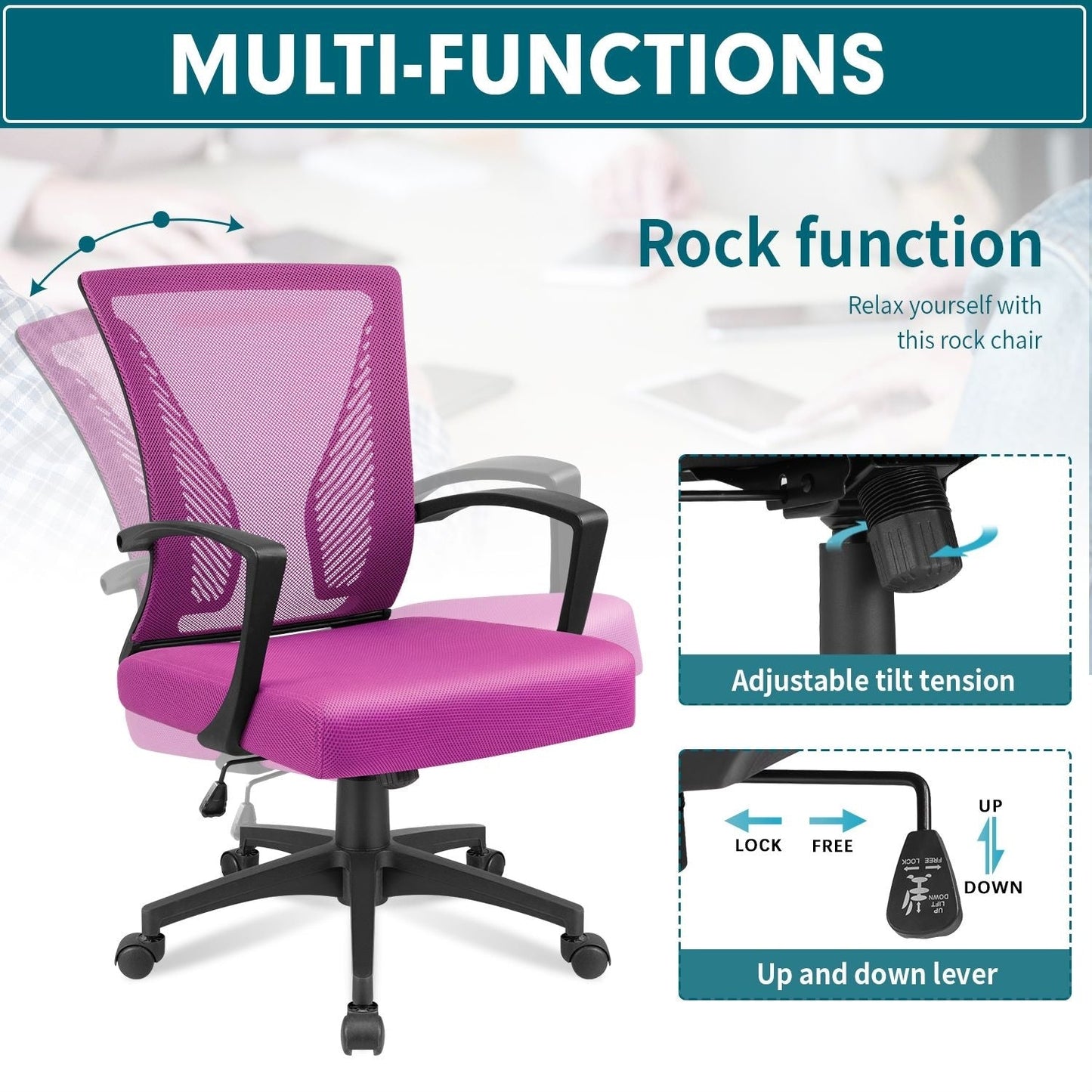 Homall Office Chair Mesh Chair Ergonomic Desk Chair with Lumbar Support