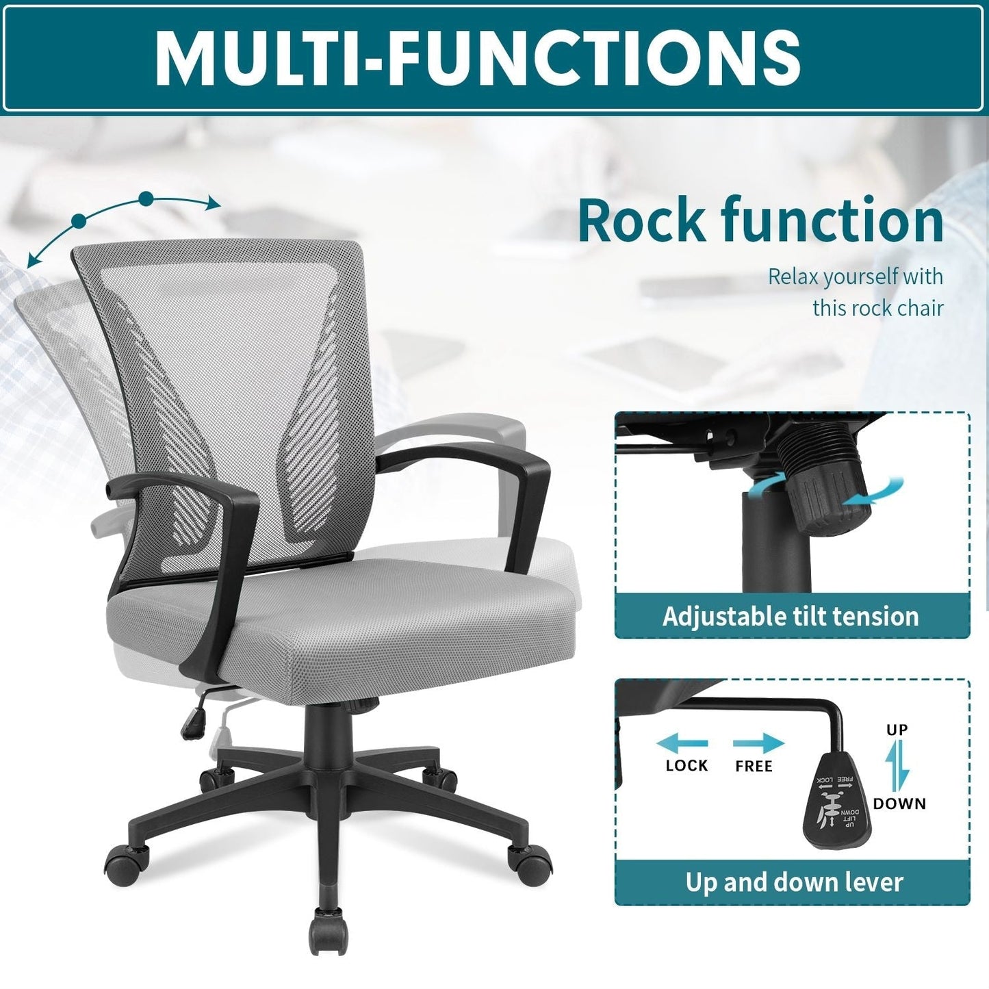 Homall Office Chair Mesh Chair Ergonomic Desk Chair with Lumbar Support