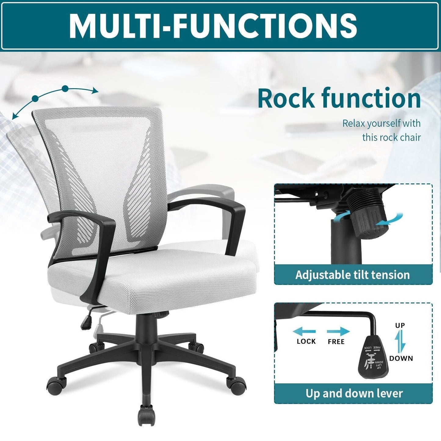 Homall Office Chair Mesh Chair Ergonomic Desk Chair with Lumbar Support