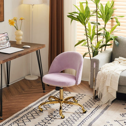 Office Chair Velvet Desk Chair Swivel Armchair Cute Modern Fabric Home Office Desk Chairs with Wheels